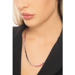 Collana Tennis con Zaffiro Rainbow Donna Uomo 2