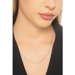 Chain in 18k white gold with diamonds, 45 cm 2