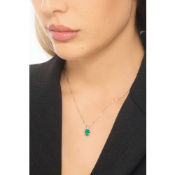 Oval emerald pendant with diamonds 2