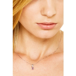 18k white gold pendant with amethyst and round cut diamonds 2