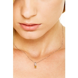 18k white gold pendant with citrine and diamonds  2