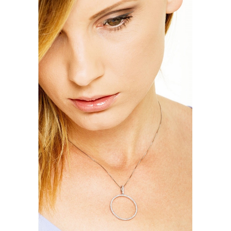 circle pendant with diamonds