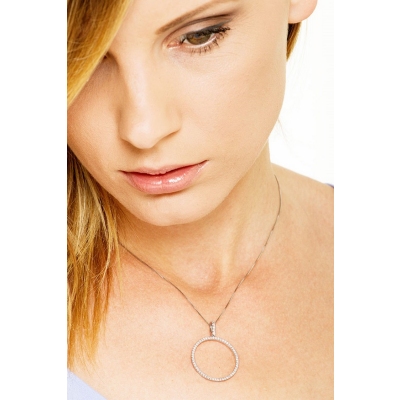 circle pendant with diamonds