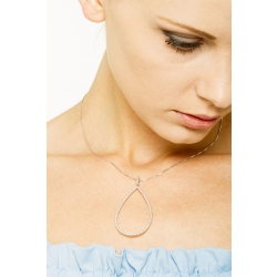 18k white gold drop shape pendant with diamonds 2