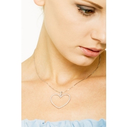 White gold 18k heart pendant with diamonds 2