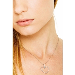 White gold 18k heart pendant with diamonds 2