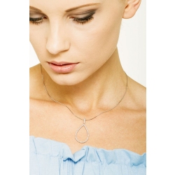 White gold 18k drop shape pendant with diamonds 2