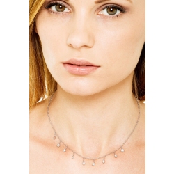 Necklace with 9 diamond pendants 2