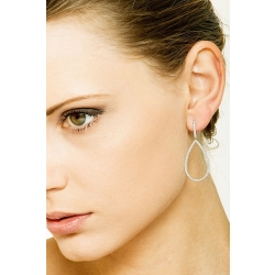 Drop earrings pear shape in 18k white gold with diamonds  2