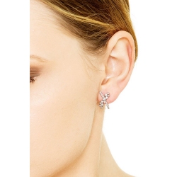 White gold 18k criss cross diamonds earrings  2