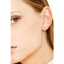 White gold 18k drop earrings with diamond bar  2