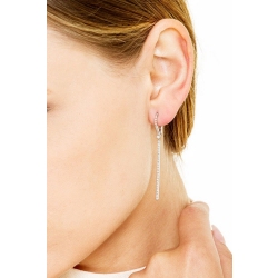 White gold 18k drop earrings with gold and diamonds pendants  2