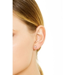 Orecchini in oro bianco 18k a 4 punte con diamanti, ct. 0,30 2