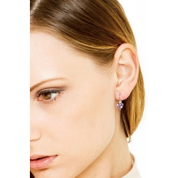 Orecchini in oro Bianco 18k con ametista e diamanti 2