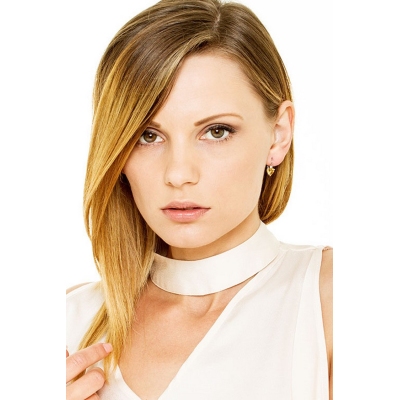 Orecchini in oro bianco 18k con citrino e diamanti
