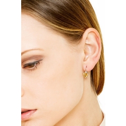 Orecchini in oro bianco 18k con citrino e diamanti 2