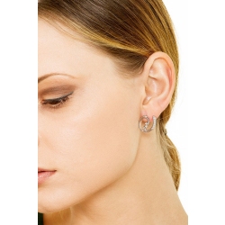 Fancy spiral earrings in 18k white gold with diamonds 2