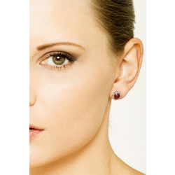 18k white gold halo earrings with rubies and diamonds  2