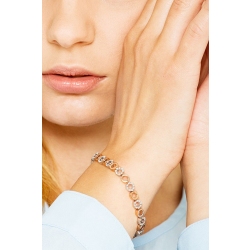 18k rose and white gold oval links bracelet with diamonds 2