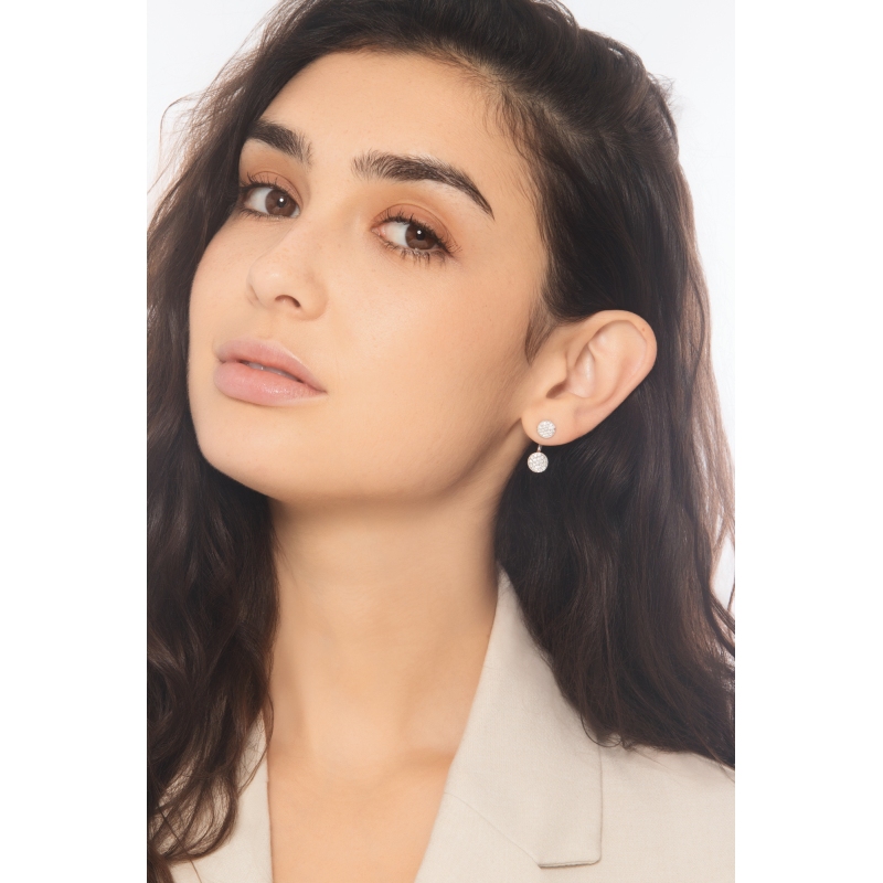 White gold 18k earrings with diamonds pavé