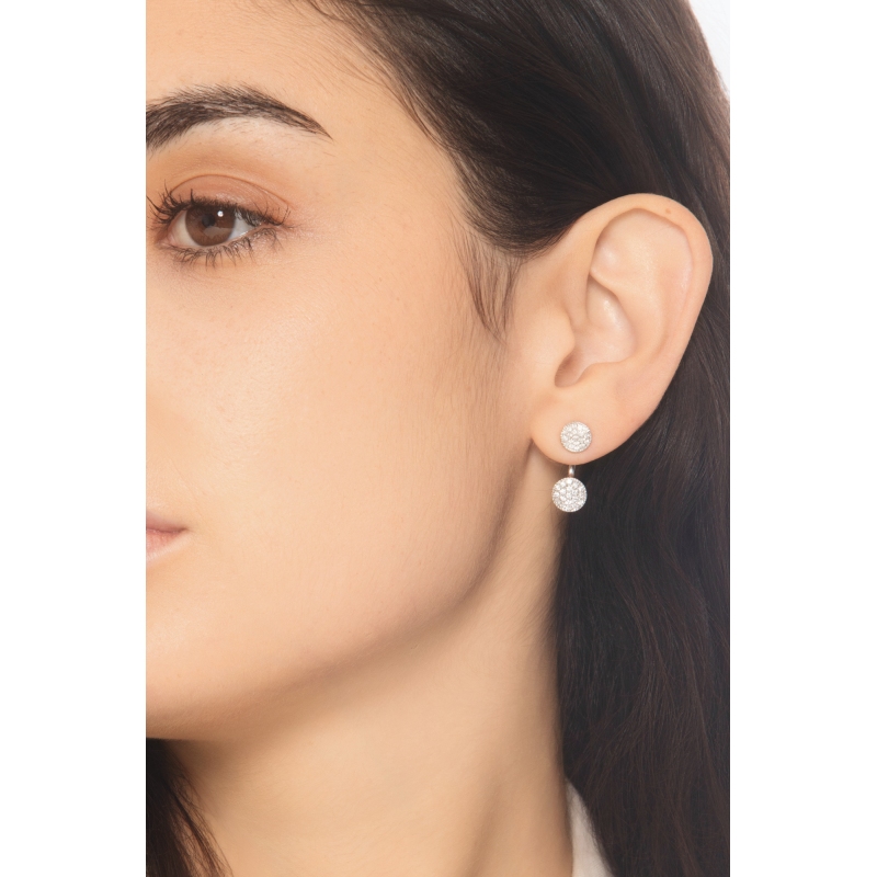White gold 18k earrings with diamonds pavé