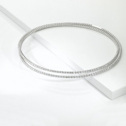 Choker tennis con diamanti naturali in oro bianco 18k