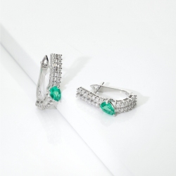 ORECCHINI CON BRILLANTI E SMERALDI GOCCE MM6X4