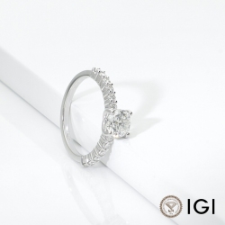 Anello fidanzamento Magia 1 carato oro bianco