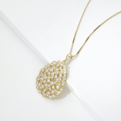 Collana oro giallo donna con pendente a goccia in diamanti