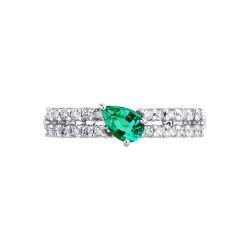 ANELLO CON BRILLANTI E SMERALDO GOCCIA MM6X4 2