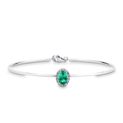 BRACCIALE RIGIDO CON CONTORNO IN BRILL E SMERALDO OVALE MM7X5