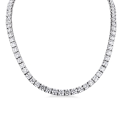 Collana tennis con diamanti naturali in oro bianco 18K