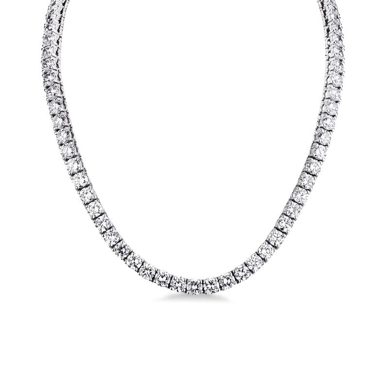 Girocollo tennis in oro bianco 18k con diamanti 