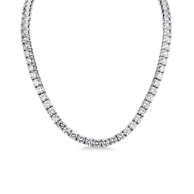 Girocollo tennis in oro bianco 18k con diamanti 