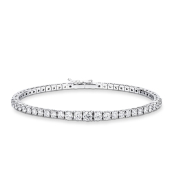 Bracciale semirigido in oro bianco 750 con diamanti a scalare