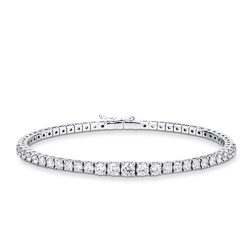 Bracciale semirigido in oro bianco 750 con diamanti a scalare