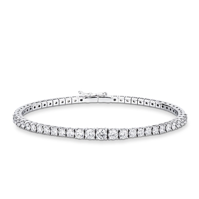 Bracciale semirigido in oro bianco 750 con diamanti a scalare
