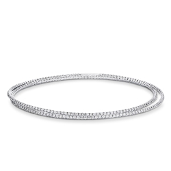 Choker tennis con diamanti naturali in oro bianco 18k