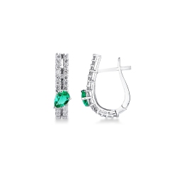 ORECCHINI CON BRILLANTI E SMERALDI GOCCE MM6X4