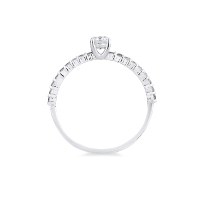 Solitario anello Magia in oro bianco 18k 0,30 ct