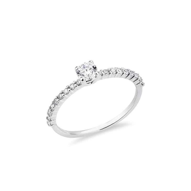 Solitario anello Magia in oro bianco 18k 0,30 ct