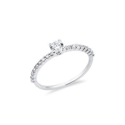 Solitario anello Magia in oro bianco 18k 0,30 ct