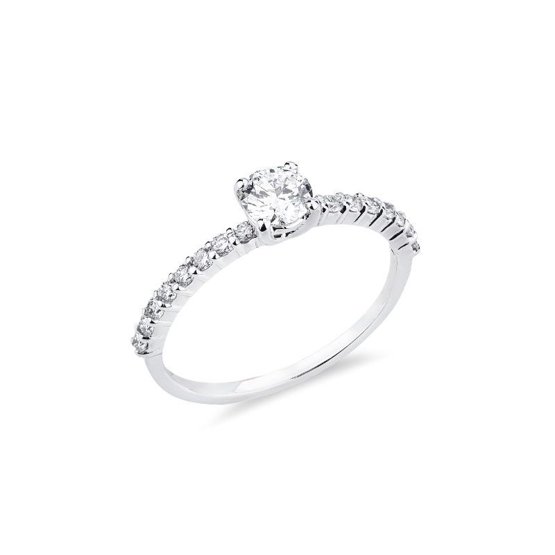 Anello solitario Magia in oro bianco 18k 0,40 ct