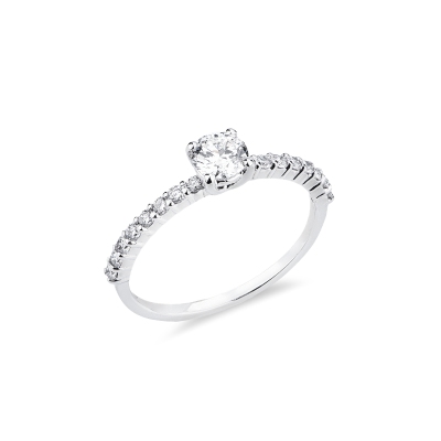 Anello solitario Magia in oro bianco 18k 0,40 ct