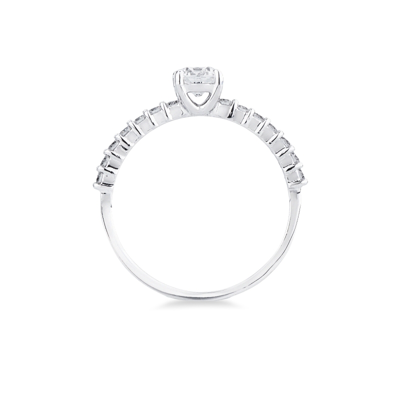 Anello fidanzamento solitario Magia oro bianco 0,50 ct