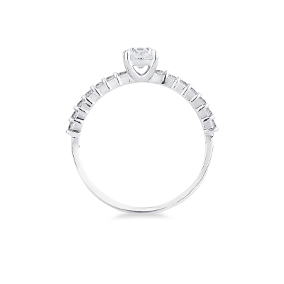 Anello fidanzamento solitario Magia oro bianco 0,50 ct