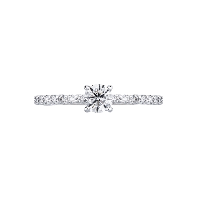 Anello fidanzamento solitario Magia oro bianco 0,50 ct
