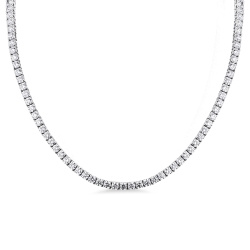 Collana tennis in oro bianco 750 con diamanti naturali, 45 cm