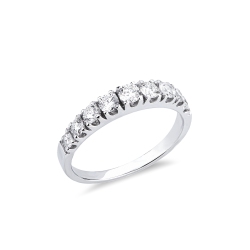 Fedina a scalare in oro bianco 750 con diamanti taglio brillante