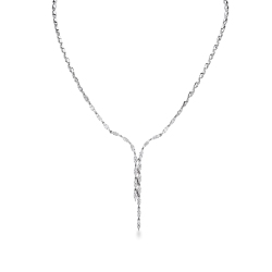 Girocollo in oro bianco 18k con navette in diamanti